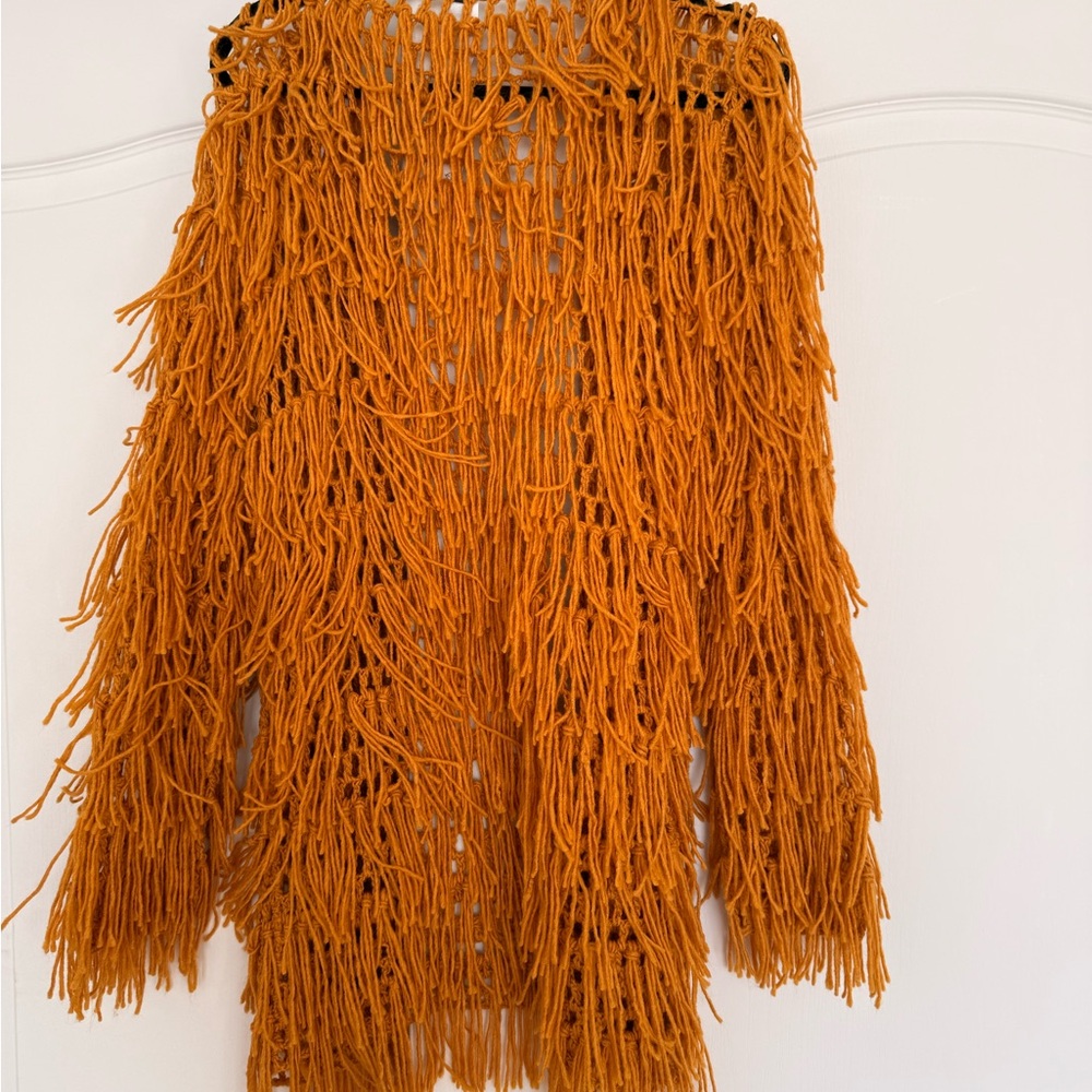 Windsor Mustard Fringed Cardigan - Picture 2 of 4
